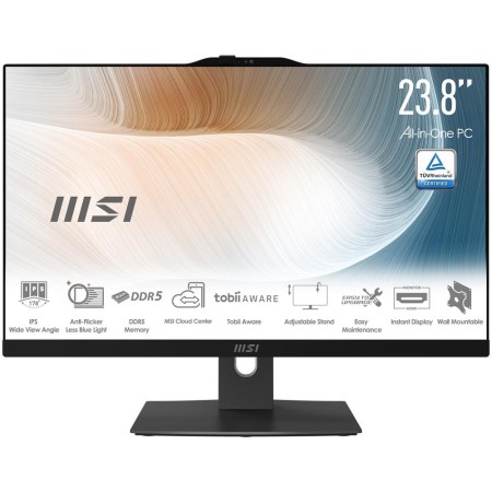 Ordenador all in one msi am242tp - 1227eu core 5 - 120u - 8gb - ssd 512gb - 23.8 pulgadas fhd - w11p - tactil - negro