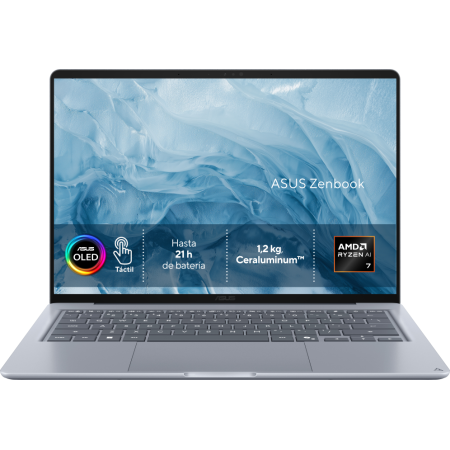 ASUS Zenbook 14 OLED UX3480KA-U2218W Copilot+ PC Copilot+ PC - Ordenador Portátil WUXGA (AMD Ryzen AI 7 345, 16GB RAM, 512GB SSD