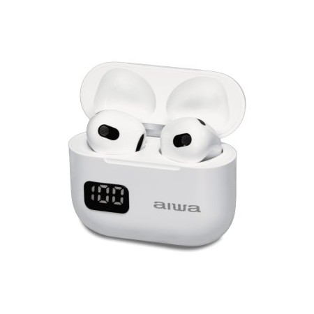 AURICULAR INTRAUDITIVO BT AIWA EBTW-100 TWS BT 5.3 MIC 4H+12H BLANCO