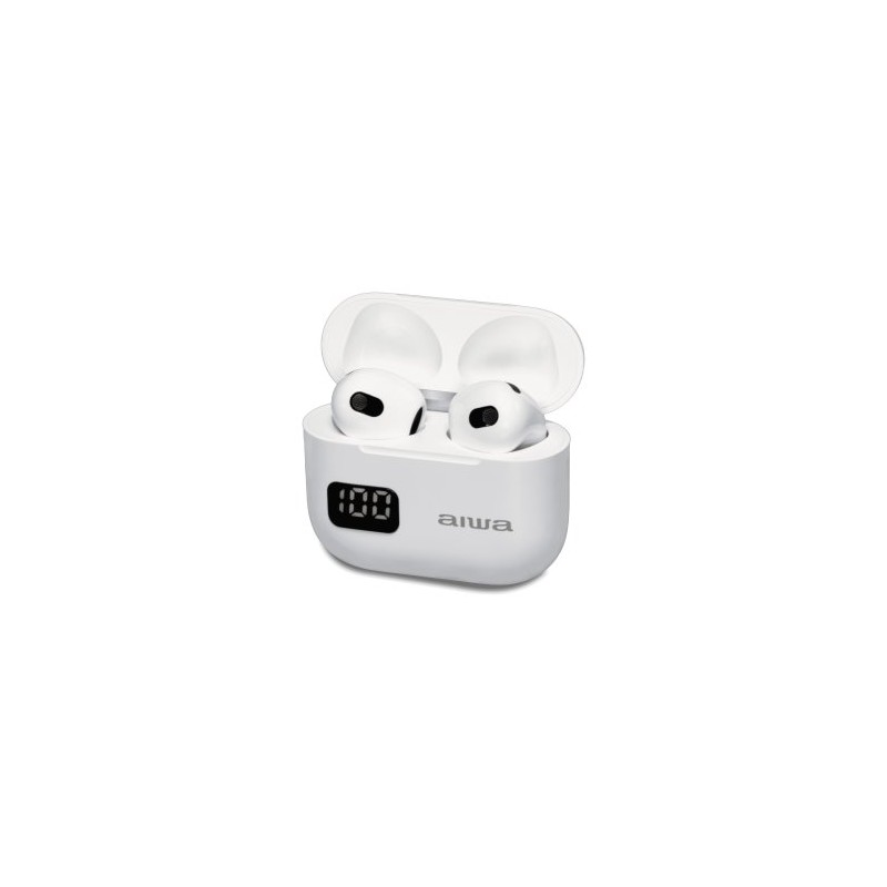 AURICULAR INTRAUDITIVO BT AIWA EBTW-100 TWS BT 5.3 MIC 4H+12H BLANCO
