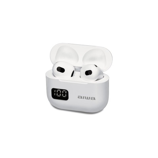 AURICULAR INTRAUDITIVO BT AIWA EBTW-100 TWS BT 5.3 MIC 4H+12H BLANCO