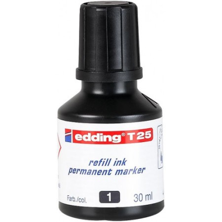 FRASCO TINTA PARA RELLENAR 25ML NEGRO EDDING T25-001