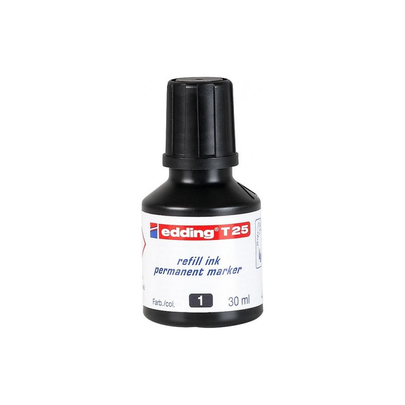 FRASCO TINTA PARA RELLENAR 25ML NEGRO EDDING T25-001