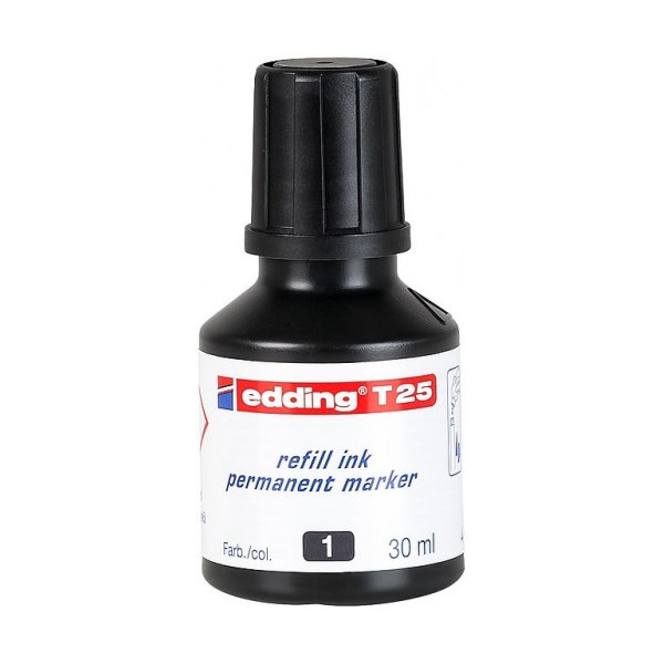 FRASCO TINTA PARA RELLENAR 25ML NEGRO EDDING T25-001