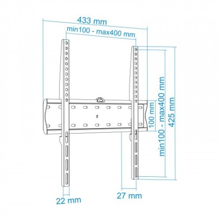 TooQ LP4155F-B TV mount 139,7 cm (55″) Negro
