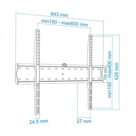 TooQ LP4170F-B TV mount 177,8 cm (70″) Negro