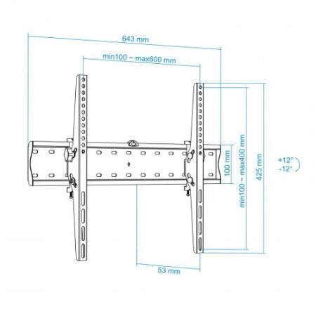 TooQ LP4270T-B TV mount 177,8 cm (70″) Negro