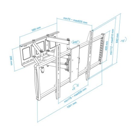 TooQ LP75100TN-B TV mount 152,4 cm (60″) Negro