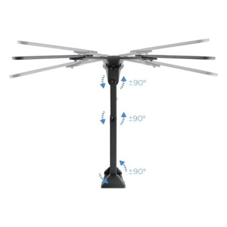 TooQ Soporte Giratorio e Inclinable para Monitor / TV LCD, Plasma de 23”- 55”, con Tres Pivotes, Negro