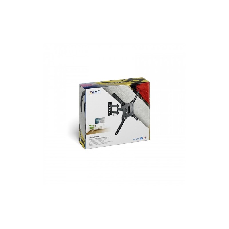 TooQ Soporte Giratorio e Inclinable para Monitor / TV LCD, Plasma de 23”- 55”, con Tres Pivotes, Negro