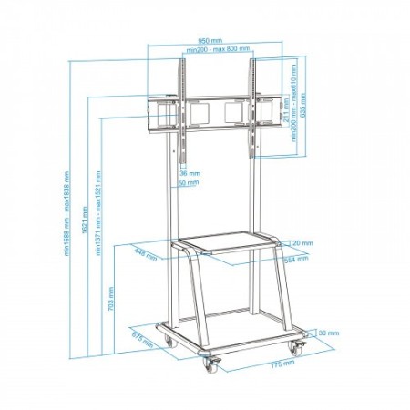 TooQ Soporte de suelo para pantallas (monitor / plasma / LCD / LED) 37″ - 100″