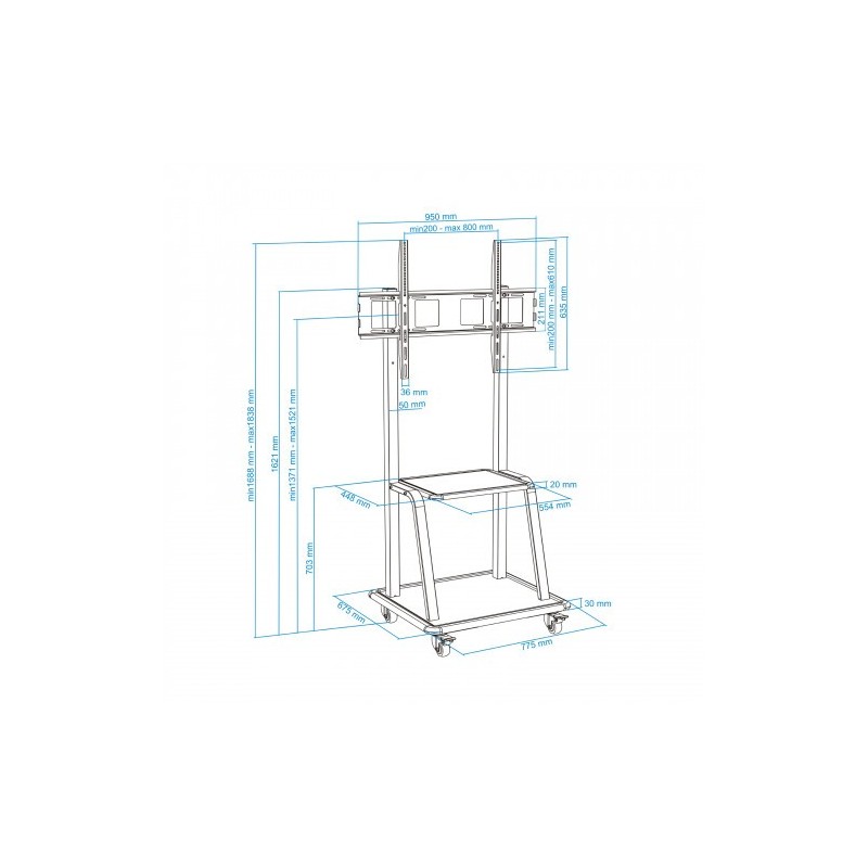 TooQ Soporte de suelo para pantallas (monitor / plasma / LCD / LED) 37″ - 100″