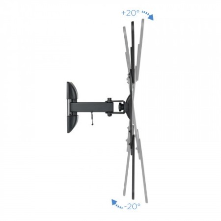TooQ Soporte Giratorio e Inclinable para Monitor / TV LCD, Plasma de 23”- 55”, con Dos Pivotes, Negro