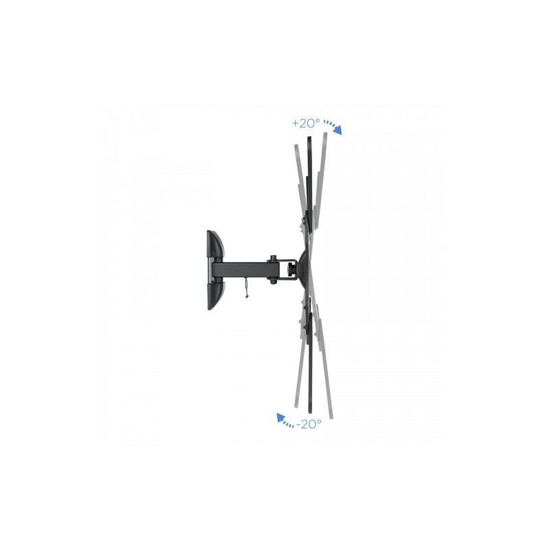 TooQ Soporte Giratorio e Inclinable para Monitor / TV LCD, Plasma de 23”- 55”, con Dos Pivotes, Negro