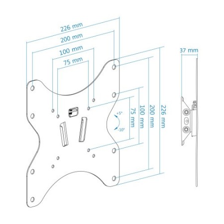 TooQ LP1342T-B soporte de pared para pantalla plana 106,7 cm (42″) Negro