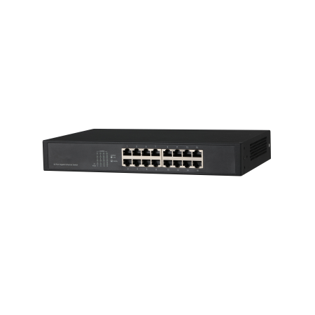 DH-PFS3016-16GT: DAHUA SWITCH GIGABIT NO GESTIONABLE L2, 16 PUERTOS RJ45 10/100/1000M, CAPACIDAD DE CONMUTACION 32GBPS, 23,8MPPS