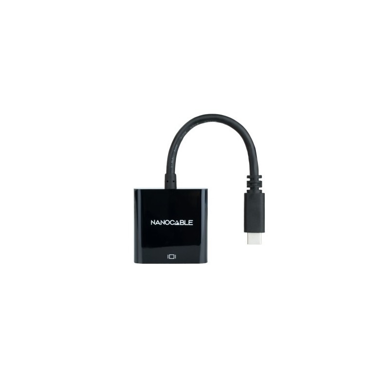 Nanocable Conversor USB-C a VGA, USB-C/M-VGA/H, Negro, 10 cm
