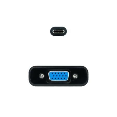 Nanocable Conversor USB-C a VGA, USB-C/M-VGA/H, Negro, 10 cm