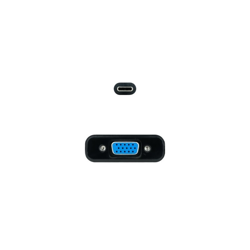 Nanocable Conversor USB-C a VGA, USB-C/M-VGA/H, Negro, 10 cm