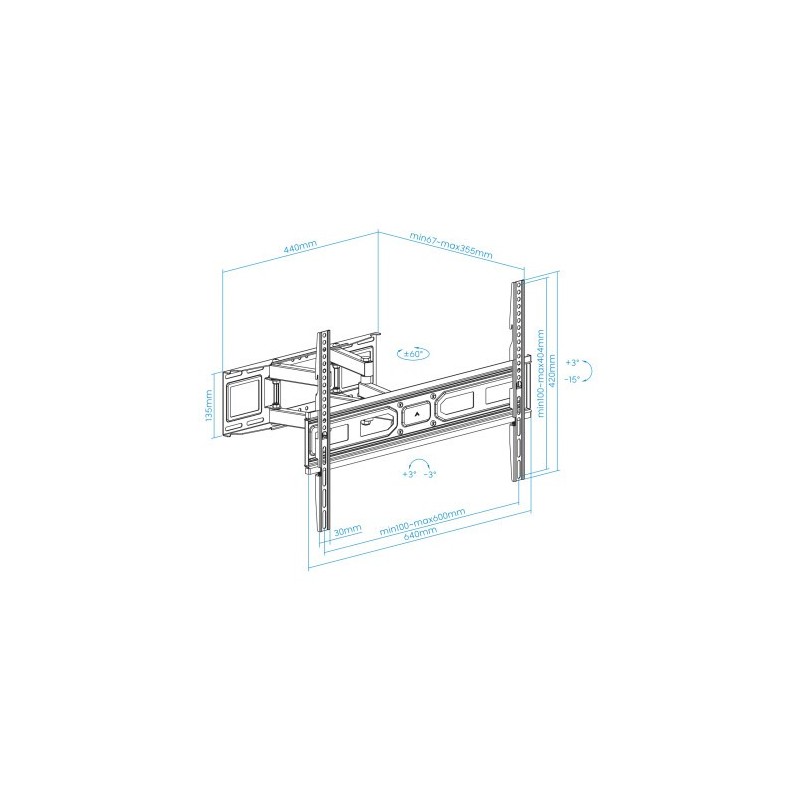TooQ Soporte de pared para pantallas 37”- 80”