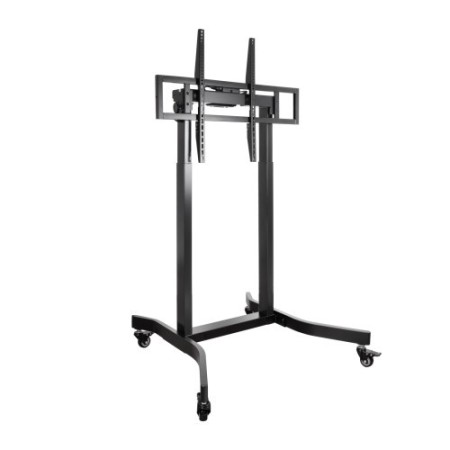 TooQ LUX Soporte de Suelo con Ruedas y Regulación Eléctrica de Altura para Pantallas 55″-100″, Negro