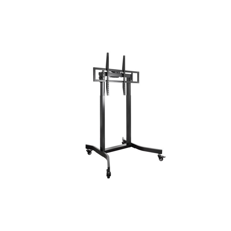 TooQ LUX Soporte de Suelo con Ruedas y Regulación Eléctrica de Altura para Pantallas 55″-100″, Negro