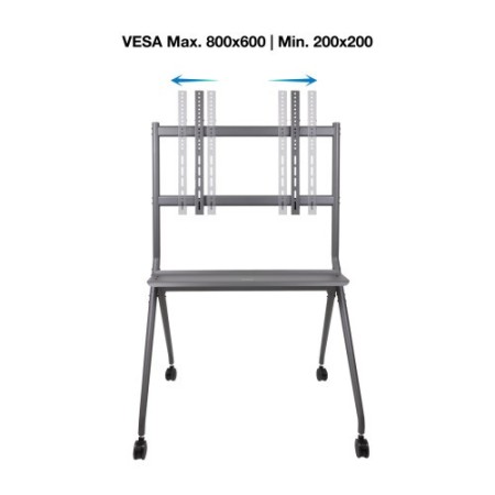 TooQ iSTAND Soporte de Suelo con Ruedas para Pantallas 50″- 86″, Gris