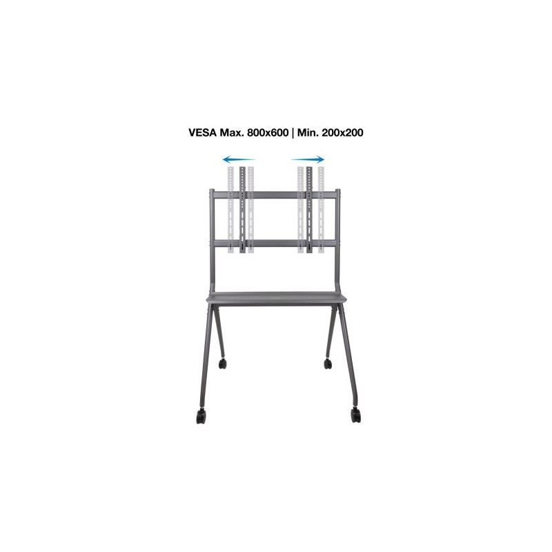 TooQ iSTAND Soporte de Suelo con Ruedas para Pantallas 50″- 86″, Gris