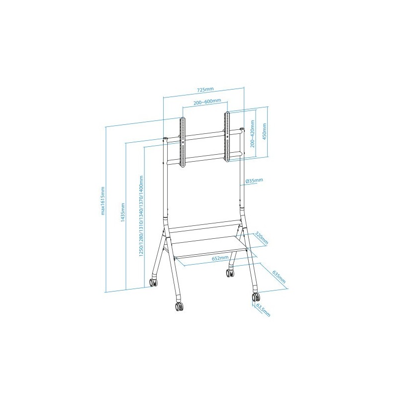 TooQ iDREAMS Soporte de Suelo con Ruedas para Pantalla 37″-86″, Negro