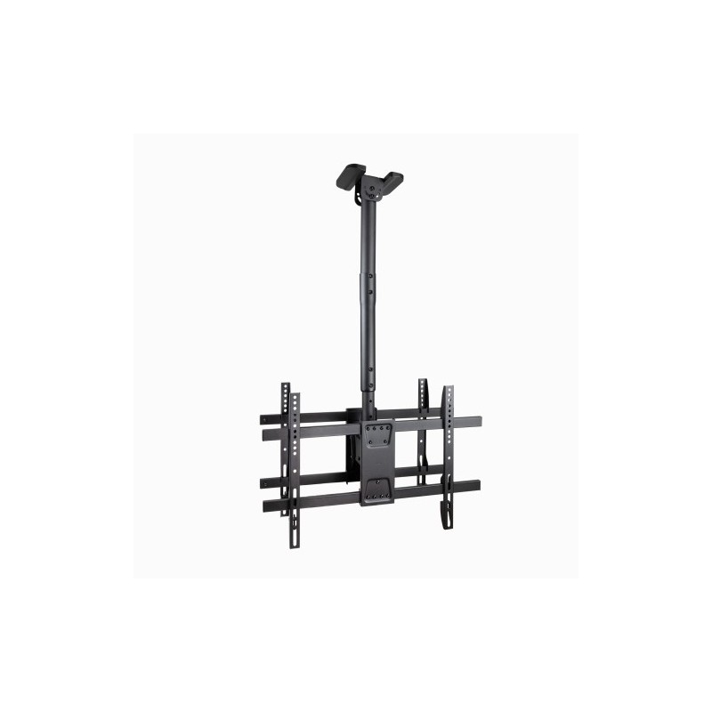 TooQ Soporte de Techo para 2 Pantallas 43″-86″, Negro