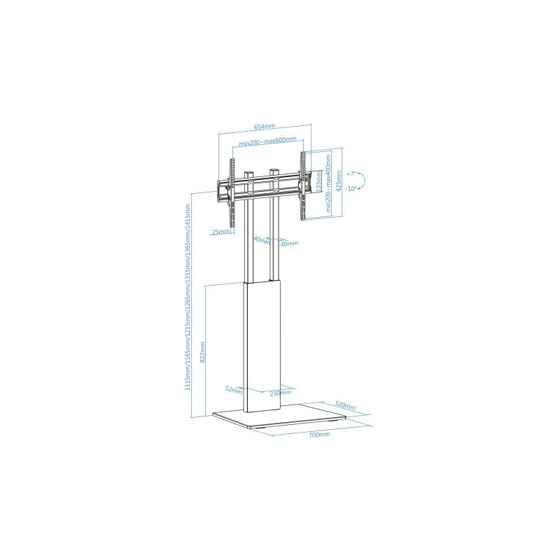 TOOQ SOPORTE SUELO MIRROR FS2288M-B, PARA PANTALLAS 32″-85″ NEGRO