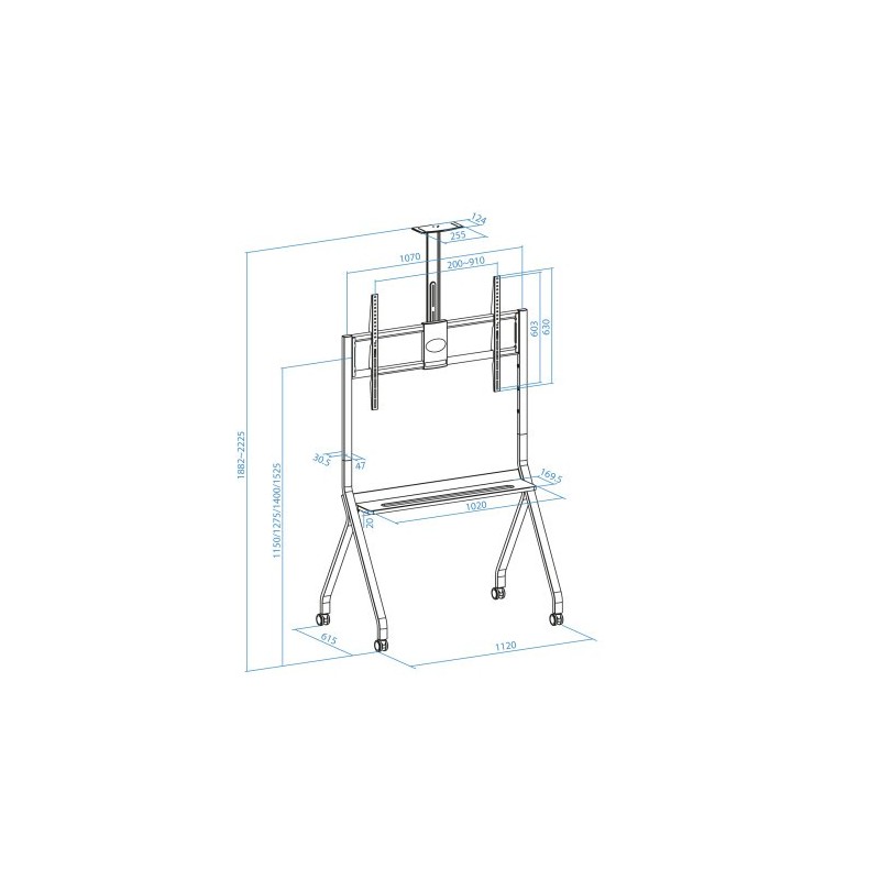 TOOQ SOPORTE SUELO RUEDAS iSTAR FS20208M-B, PARA PANTALLAS 55-100″, NEGRO.