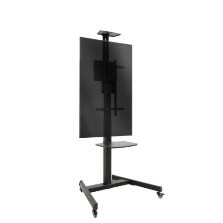 TooQ “COMETA” Soporte de Suelo con Ruedas con Regulación de Altura para Pantallas 37″- 70″, Rotación 90°, Negro