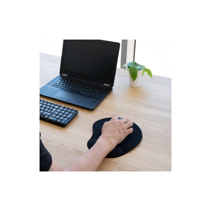 TooQ Alfombrilla para ratón ergonómica con reposamuñecas de gel, Negro