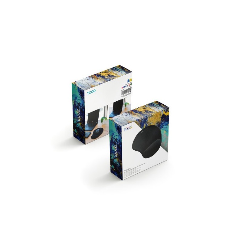 TooQ Alfombrilla para ratón ergonómica con reposamuñecas de gel, Negro