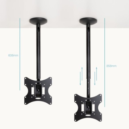 TooQ Soporte de Techo para pantallas 23”-42”, Negro