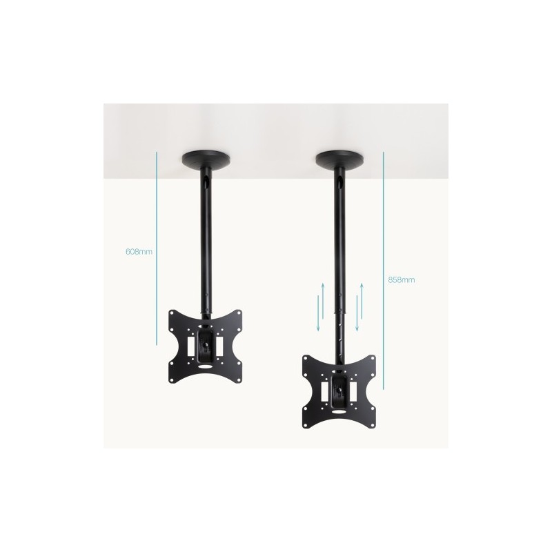 TooQ Soporte de Techo para pantallas 23”-42”, Negro
