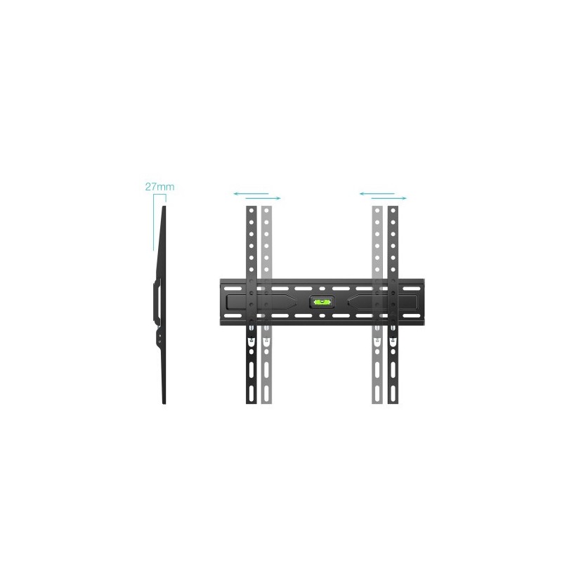TOOQ SOPORTE FIJO PARED PANTALLAS 32″-75″, NEGRO