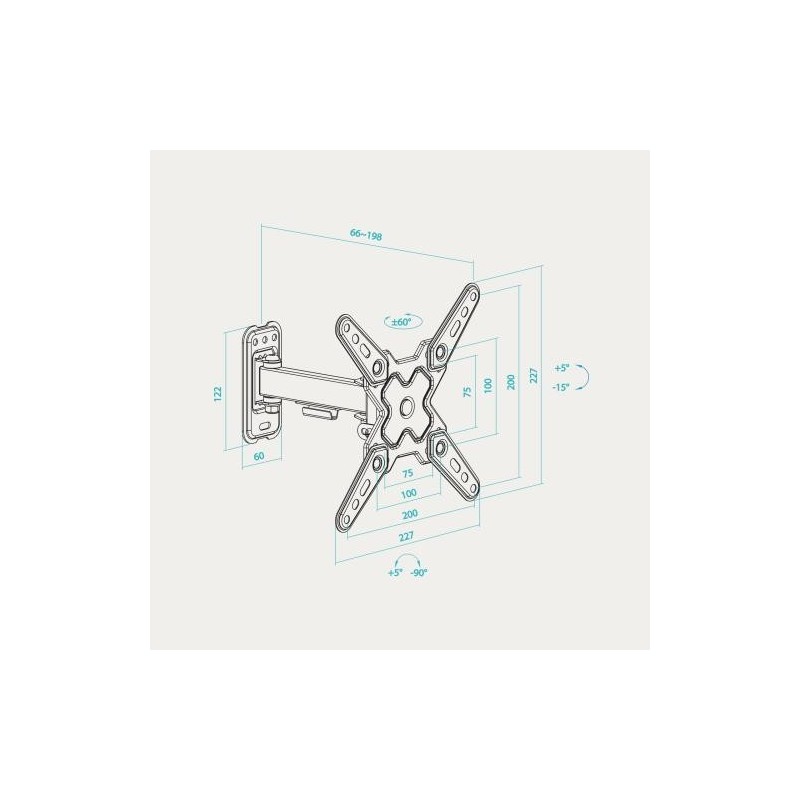 TooQ Soporte de Pared para Pantallas 13″-43″, Negro