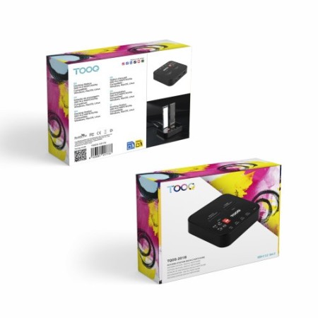 TooQ Docking Station USB-C 3.2 Gen 2 Dual Bay para SSD M.2 NGFF/NVMe Clonador, Negro