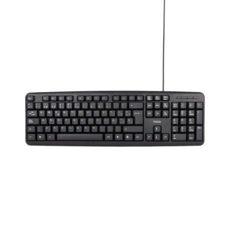 TooQ Teclado USB, 104 teclas, Negro