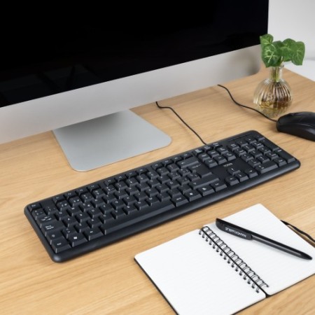 TooQ Teclado USB, 104 teclas, Negro