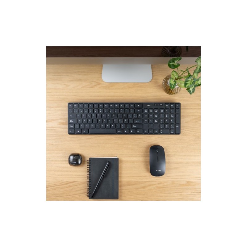 TooQ Teclado + Ratón slim inalámbricos, Negro
