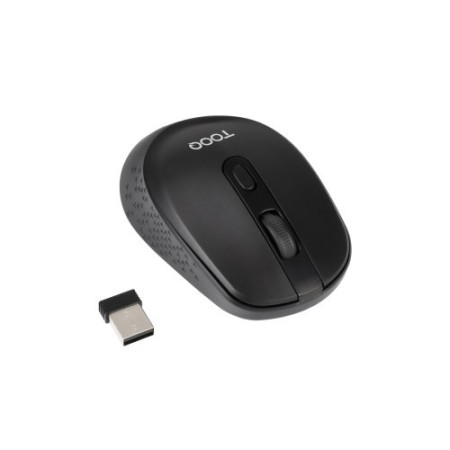 TooQ Ratón inalámbrico, 1600 DPI, 4 Botones, Negro