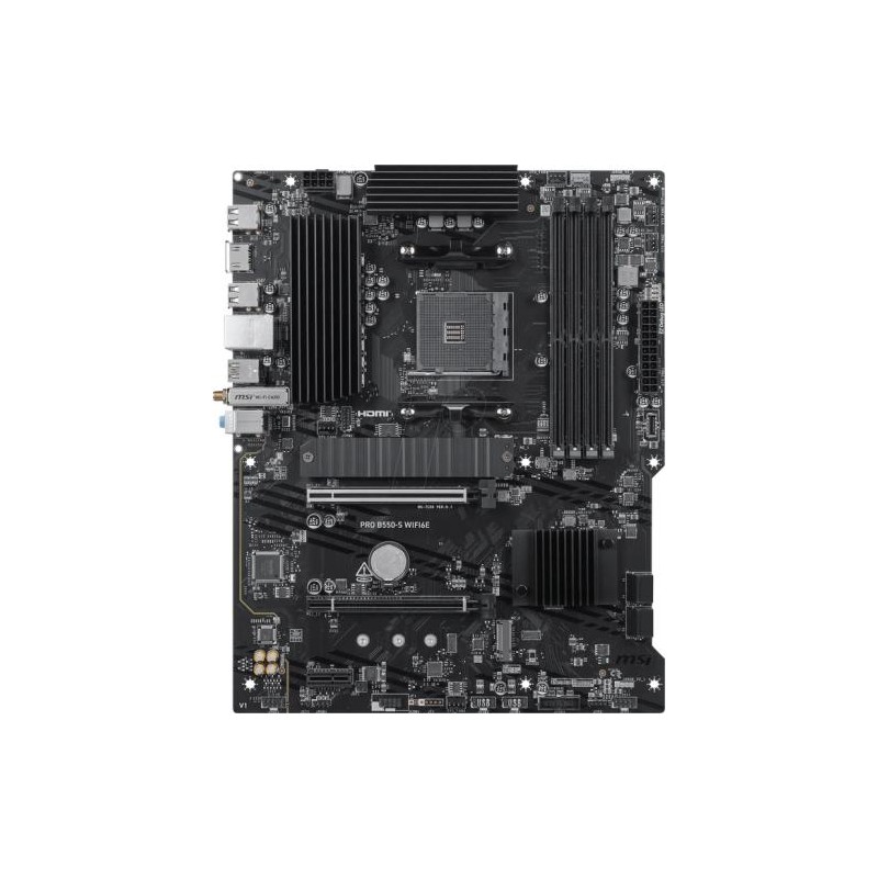 PLACA MSI PRO B550-S WIFI6E,AMD,AM4,B550,4DDR4,128GB,HDMI,GBLAN+WIFI6E+BT5.3,4SATA3+2M.2,7USB3.2,ATX
