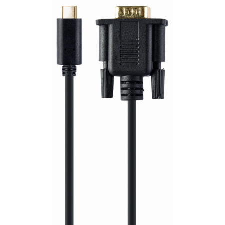 Gembird A-CM-VGAM-01 adaptador de cable de vídeo 2 m USB C VGA (D-Sub) Negro