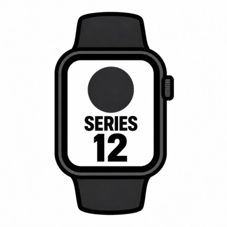 Apple Watch Series 12/ GPS/ Cellular/ 46mm/ Negro/ Correa Deportiva Negra (S/M)