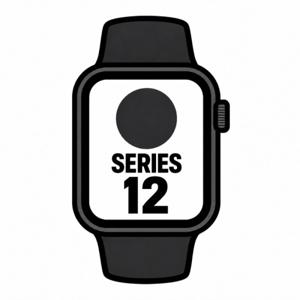 Apple Watch Series 12/ GPS/ Cellular/ 46mm/ Negro/ Correa Deportiva Negra (S/M)