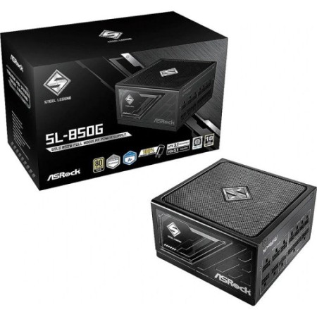 FUENTE ALIMENTACION ASROCK SL-850G,PSU,850W,80 PLUS GOLD,135MM,MODULAR,PCI-E 5.1 (12+4pin)x1,PCI-E (6+2 pin)x3,SATA (5 pin)x9