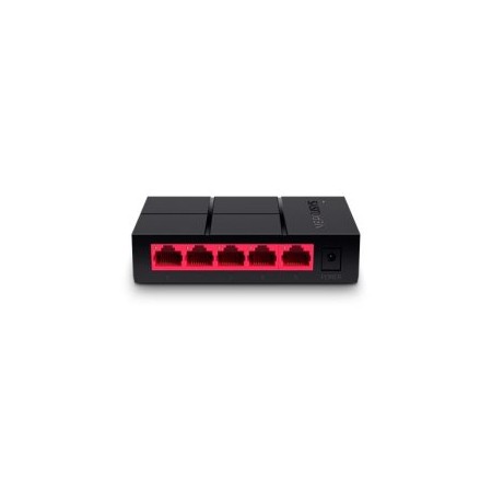 SWITCH NO GESTIONABLE MERCUSYS MS105G 5P 5x1GB ROJO Y NEGRO
